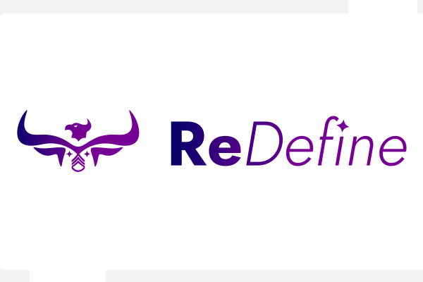 Horizontal wordmark with icon on left and wordmark on right. The icon and wordmark have a purple gradient