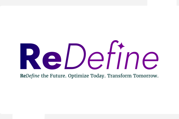 ReDefine Logo with Tagline "ReDefine the Future. Optimize Today. Transform Tomorrow