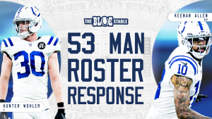 53 Man Roster Response graphic with Hunter Wohler on the left and Keenan Allen on the right